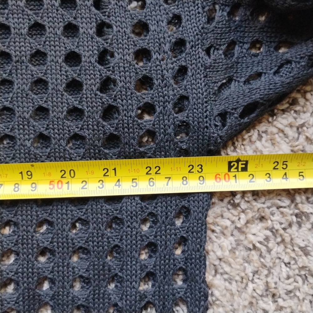 NEW Black Mesh Open‑Knit Layering Top XL — Minimalist, Breezy, Effortless Style - Picture 4 of 4